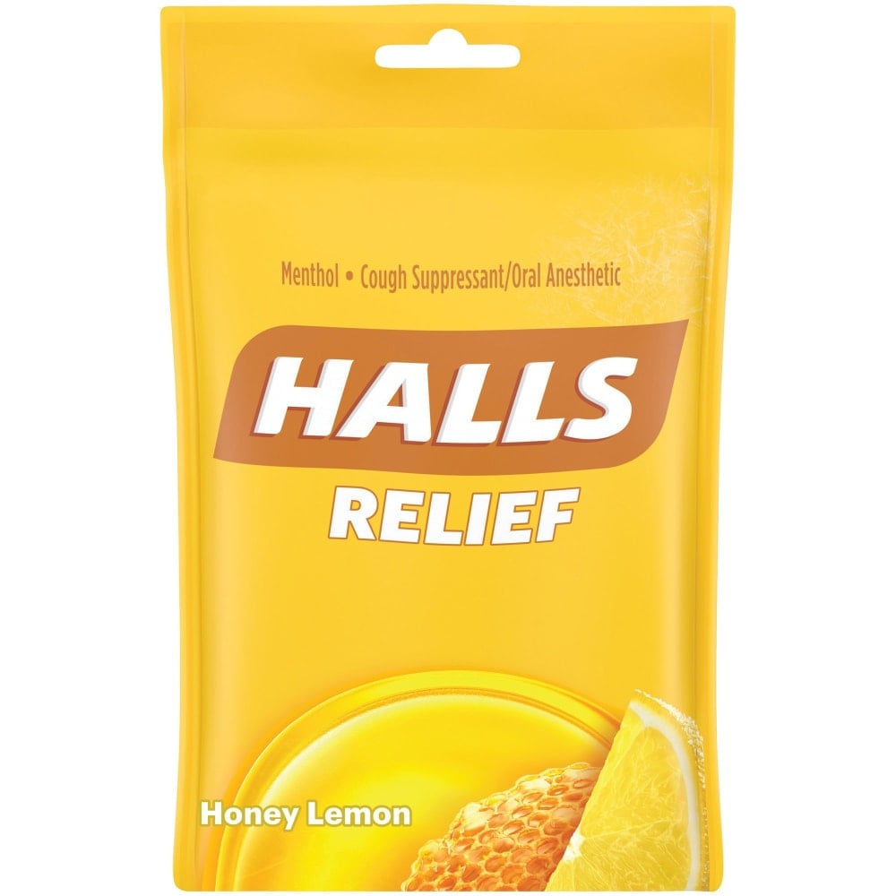Cadbury Halls Honey-Lemon Cough Drops, Honey Lemon, Box Of 12 MPN:62183
