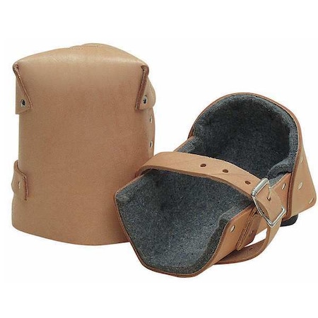 Knee Pad, Soft, Leather Pad, Leather Cap, Buckle Closure, 1 Straps, Tan, Universal MPN:WL087