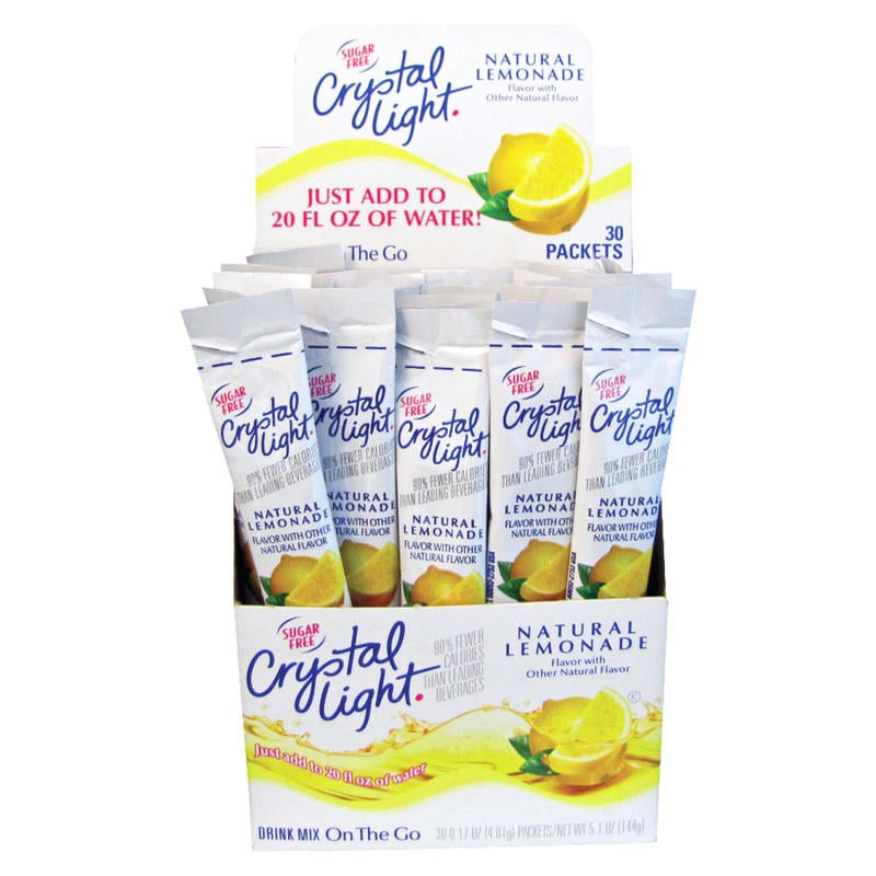Crystal Light On The Go Mix Sticks, Lemon, 0.17 Oz, Box Of 30 Packets MPN:CRY79600