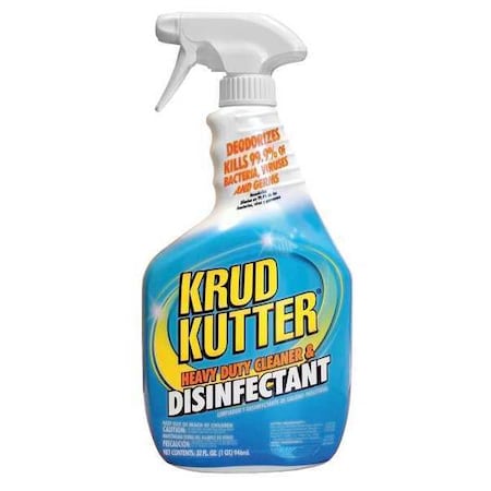 Cleaner and Disinfectant, Trigger Spray Bottle, 32 oz, Unscented MPN:DH326