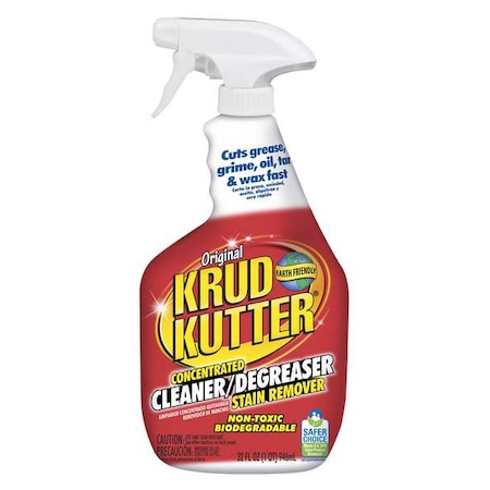 Cleaner/Degreaser Stain Remover, Spray Bottle, 32 oz, Concentrated, Water Based, Non Toxic MPN:KK326