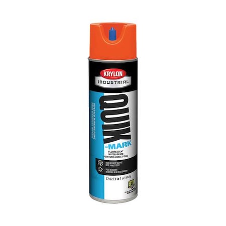 Inverted Marking Paint, 17 oz., Fluorescent Red/Orange, Water -Based MPN:A03650004