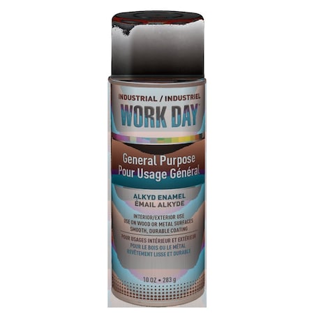 Spray Paint, Black, Flat, Solvent, 10 oz MPN:A04412007