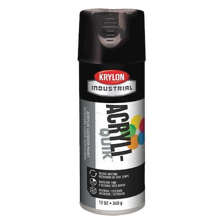 Spray Paint, Black, Gloss, Solvent, 12 oz MPN:K01601A07
