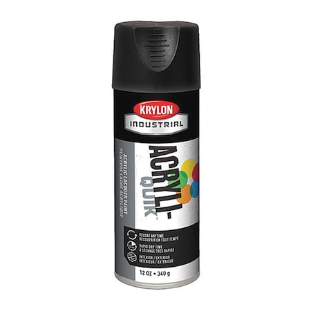 Spray Paint, Ultra Black, Ultra-Flat, Solvent, 12 oz MPN:K01602A07