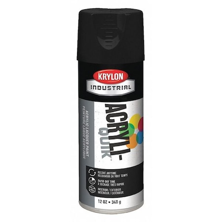 Spray Paint, Black, Semi-Flat, Solvent, 12 oz MPN:K01613A07