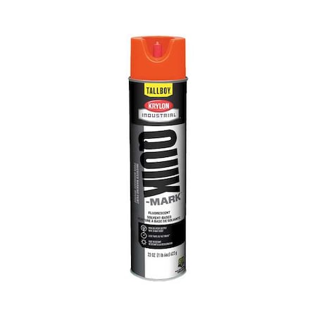 Inverted Marking Paint, 22 oz., Fluorescent Red/Orange, Solvent -Based MPN:TT3701007