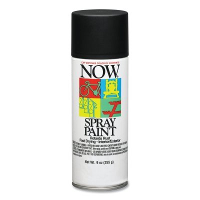 Now Spray Paint Flat Black 9 OZ. MPN:I21211007