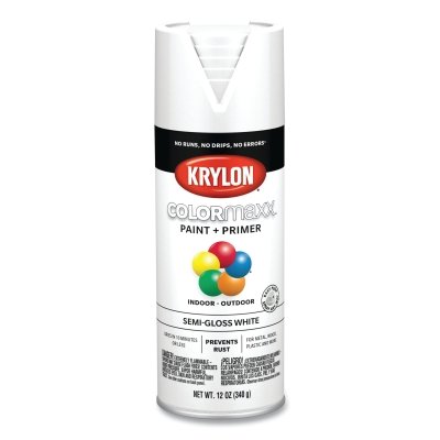 Colormaxx Paint + Primer Semi-Gloss White 12OZ MPN:K05580007