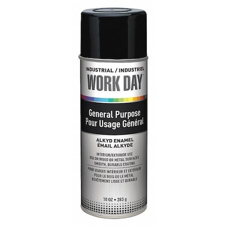 Spray Paint, Black, Gloss, Solvent, 10 oz MPN:A04402007