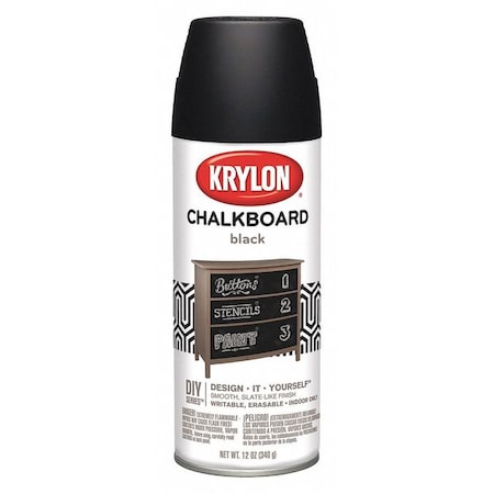 Spray Paint, Black, Flat, Solvent, 12 oz MPN:I00807007