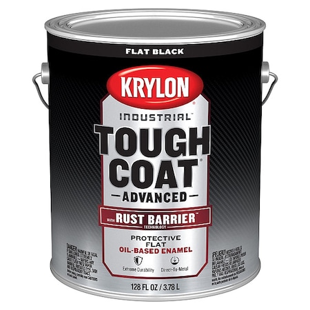 Exterior Protective Coating, Flat, Oil/Alkyd Base, Black, 1 gal MPN:K00781008