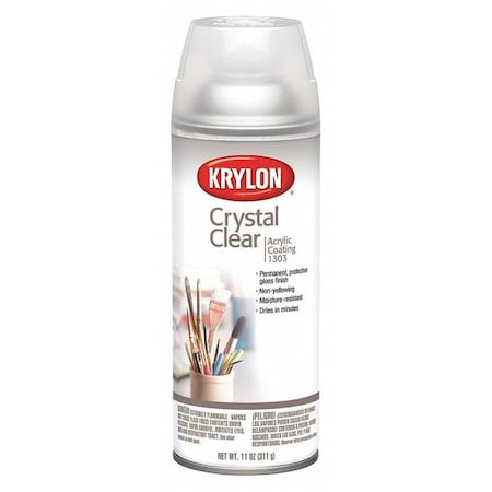 Spray Paint, Crystal Clear, Gloss, Solvent, 11 oz MPN:K01303007