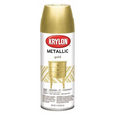 Spray Paint, Gold Metallic, Metallic, Solvent, 11 oz MPN:K01706007