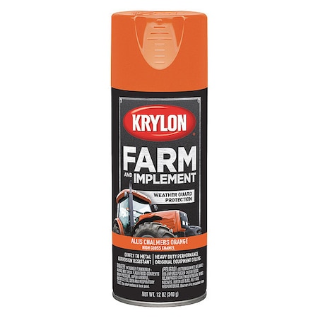 Spray Paint, Allis Chalmers Orange, High-Gloss, Solvent, 12 oz MPN:K01940008