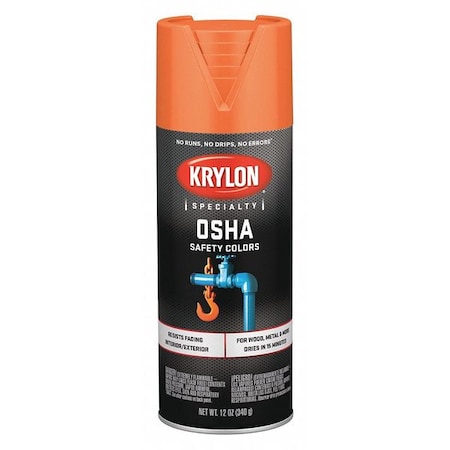 Spray Paint, Safety Orange, Gloss, Solvent, 12 oz MPN:K02410777