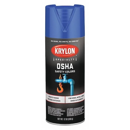 Spray Paint, Safety Blue, Gloss, Solvent, 12 oz MPN:K02416777
