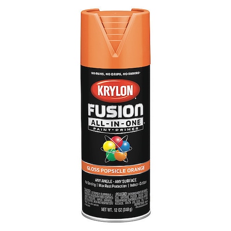 Rust Preventative Spray Paint, Popsicle Orange, Gloss, Solvent, 12 oz MPN:K02718007