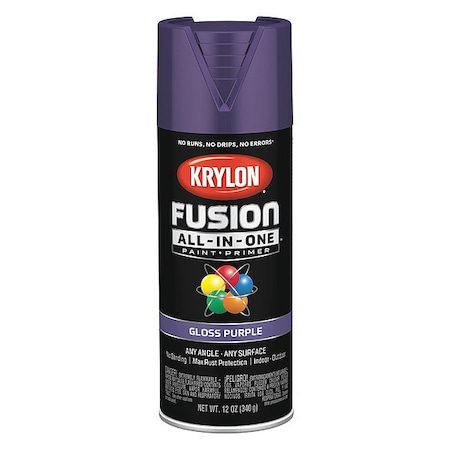 Rust Preventative Spray Paint, Purple, Gloss, Solvent, 12 oz MPN:K02719007