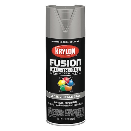 Rust Preventative Spray Paint, Vintage Gray, Gloss, Solvent, 12 oz MPN:K02726007