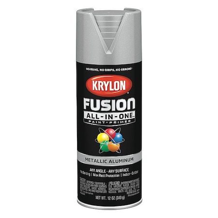 Metallic Spray Paint, Aluminum, Metallic, Solvent, 12 oz MPN:K02766007