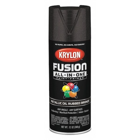 Metallic Spray Paint, Oil Rubbed Bronze, Metallic, Solvent, 12 oz MPN:K02771007