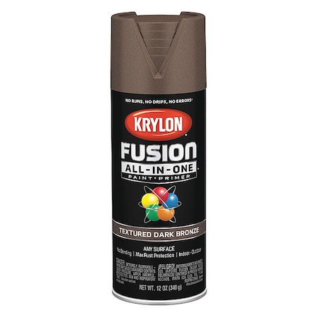 Textured Spray Paint, Dark Bronze, Textured, Solvent, 12 oz MPN:K02778007