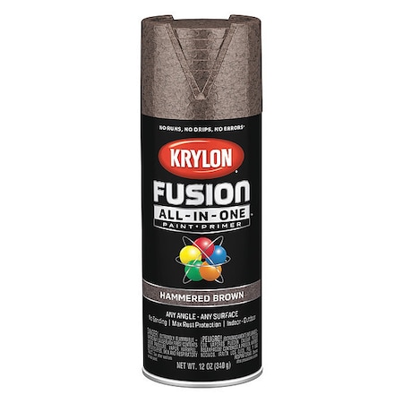Hammered Spray Paint, Brown, Gloss, Solvent, 12 oz MPN:K02783007