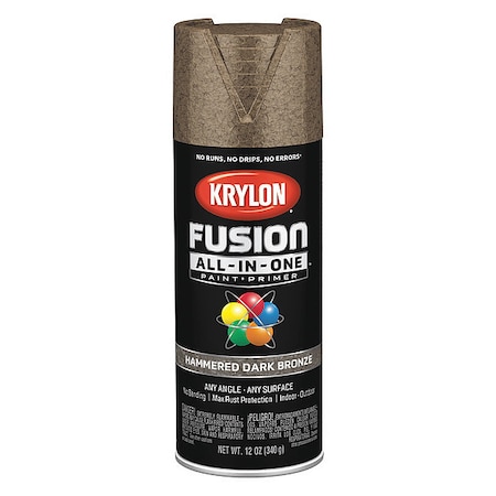 Hammered Spray Paint, Dark Bronze, Hammered, Solvent, 12 oz MPN:K02787007