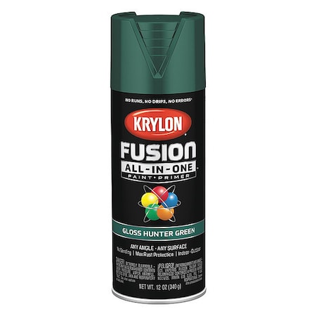 Rust Preventative Spray Paint, Hunter Green, Gloss, Solvent, 12 oz MPN:K02789007