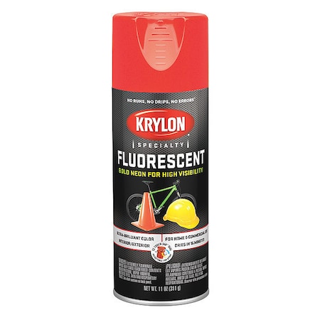 Spray Paint, Fluorescent Orange, Gloss, Solvent, 11 oz MPN:K03102777