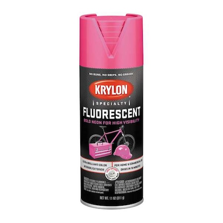 Spray Paint, Flourescent Cerise, Gloss, Solvent, 11 oz MPN:K03105777