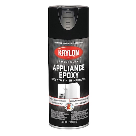 Spray Paint, Black, Gloss, Solvent, 12 oz MPN:K03206777
