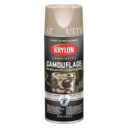 Spray Paint, Sand, Ultra-Flat, Solvent, 11 oz MPN:K04295777