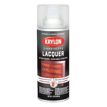 Spray Paint, Clear, Gloss, Solvent, 12 oz MPN:K07032777