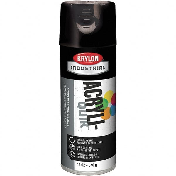 Lacquer Spray Paint: Black, Gloss, 16 oz MPN:K01601A07