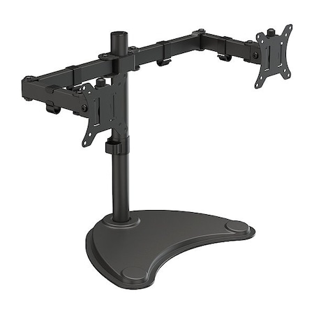 Dual Monitor Stand, Black, 18 lb Cap. MPN:KS-27DMS