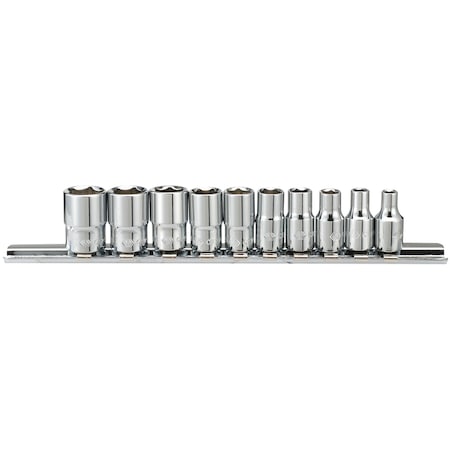 Socket Set, 1/4 Drive, SAE, 10 Piece MPN:A2501SR