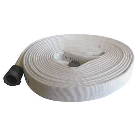 Fire Hose, Double Jacket, 100 ft Length, 2 1/2 in Hose Inside Dia., Polyurethane Hose Tube, Yellow MPN:G51H25LNY100N