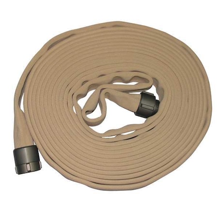 Fire Hose, Double Jacket, 50 ft. Length, 1 1/2 in Hose Inside Dia., EPDM Hose Tube, MNH Fitting A MPN:G52H15HDT50N