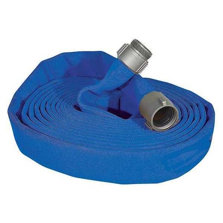 Fire Hose, Double Jacket, 100 ft Length, 2 1/2 in Hose Inside Dia., EPDM Hose Tube, Blue MPN:G52H25HDB100