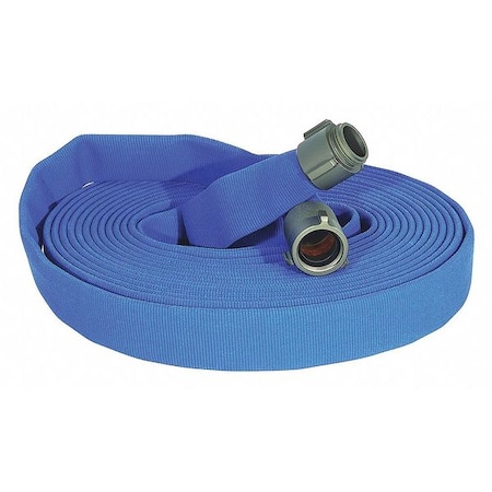 Fire Hose, Double Jacket, 50 ft Length, 2 1/2 in Hose Inside Dia., EPDM Hose Tube, MNH Fitting A MPN:G52H25HDB50NB