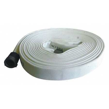 Fire Hose, Double Jacket, 50 ft Length, 2 1/2 in Hose Inside Dia., EPDM Hose Tube, MNH Fitting A MPN:G52H25HDW50NB