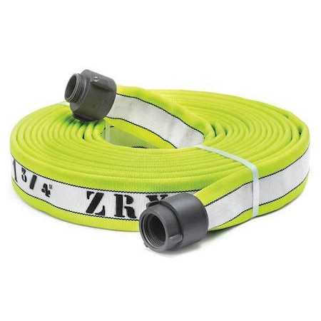 Fire Hose, Double Jacket, 50 ft Length, 2 1/2 in Hose Inside Dia., NBR Hose Tube, MNH Fitting A MPN:G53H25HDY50N