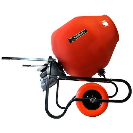 Wheelbarrow Mixer, Polyethylene Drum, Direct Drive, 1.5 HP, 115 V, 10 cu. Ft. MPN:1000DDWB