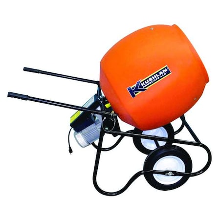 6 cu ft Wheelbarrow Concrete Mixer, Polyethylene Drum, 115V, 3/4 HP, Telescoping Handle MPN:600DD