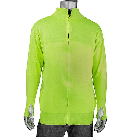 Cut and Abrasion Resistant Jacket, Hi-Vis, Thumb Holes, 2XL MPN:J645HV-2.5CM-TH-2XL