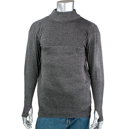 Cut and Abrasion Resistant Pullover, Mesh Back, 2.5 in Collar, Thumb Holes, L MPN:P145SP-2.5CM-TH-L