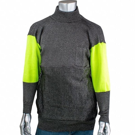 Cut and Abrasion Resistant Pullover, Hi-Vis Sleeves, Removable Belly Patch, M MPN:P190BP-PP1-TL-M