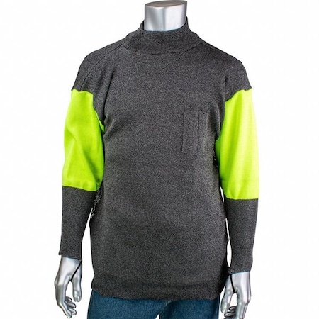 Cut and Abrasion Resistant Pullover, Hi-Vis Sleeves, 3 in Collar, Pen Pocket, 4XL MPN:P190SP3CMHVBUV-PP1-TL-4XL